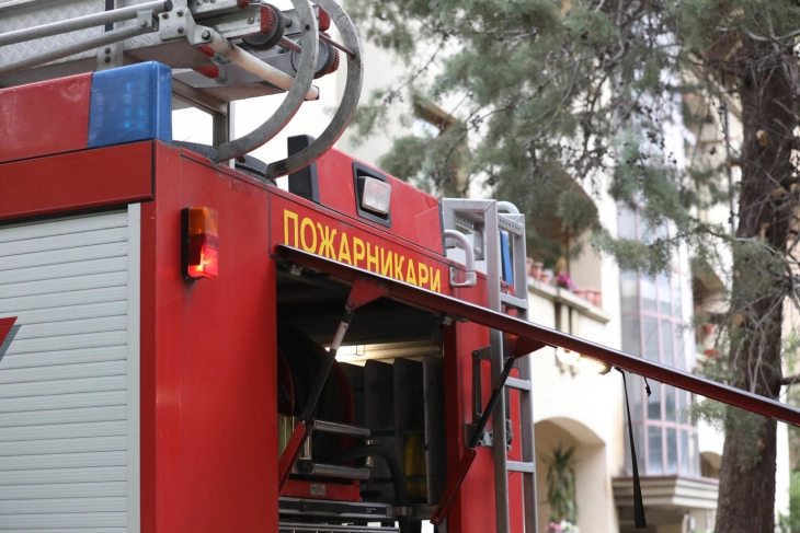 Велешките пожарникари го изгаснаа пожарот во месноста Прцорек кај базенот за вода