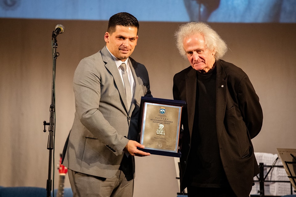 Јордан Плевнеш – добитник на наградата за животно дело „Св. Климент Охридски“