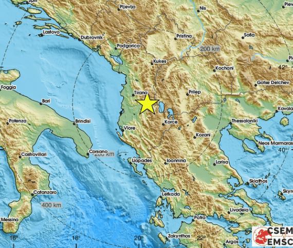 Земјотрес со јачина од 3.1 степен во Албанија почувствуван во Дебар и околината
